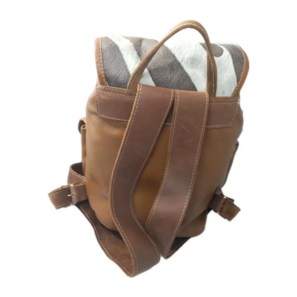Lil' Miss Leather Backpack Handcrafted Cowhide Leather Bag - Picture 3 of 11